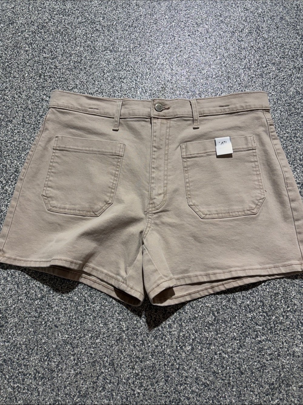 Time and Tru Taupe High-Rise Denim Shorts